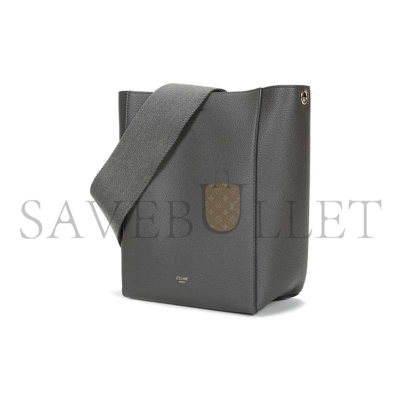 CELINE SMALL BUCKET BAG IN SANGLE SEAU PEBBLED CALFSKIN 189303AH4.10DC (25*18*12cm)