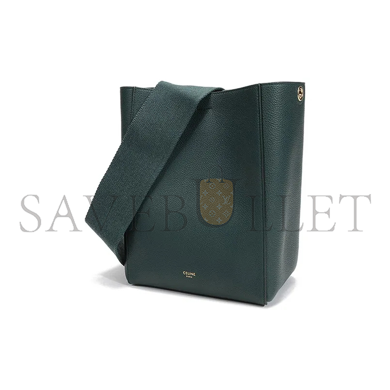 CELINE SMALL BUCKET BAG IN SANGLE SEAU PEBBLED CALFSKIN 189303AH4.31AN (25*18*12cm)