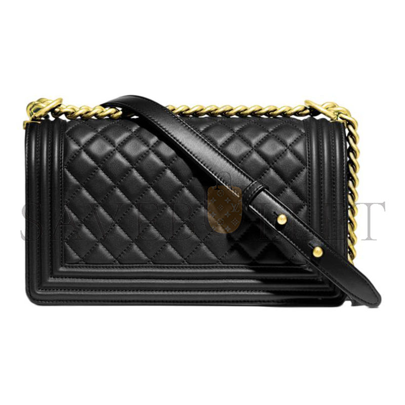 CHANEL MASTER LAMBSKIN QUILTED MEDIUM BOY FLAP GOLD HARDWARE A67086 (25*15*9cm)