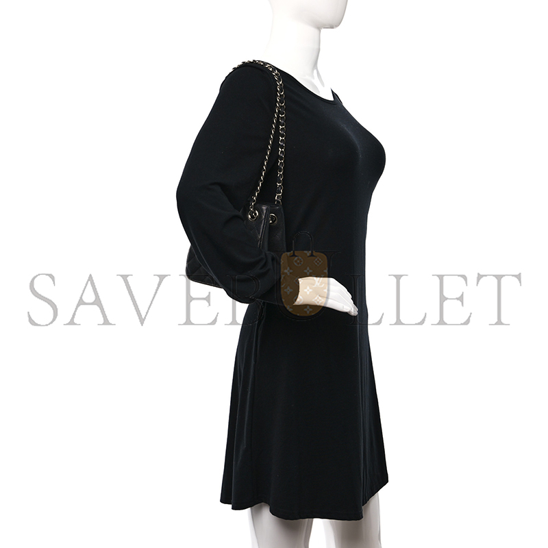 CHANEL CAVIAR QUILTED MINI BUCKET BAG BLACK AS3176 (16*16*10cm)