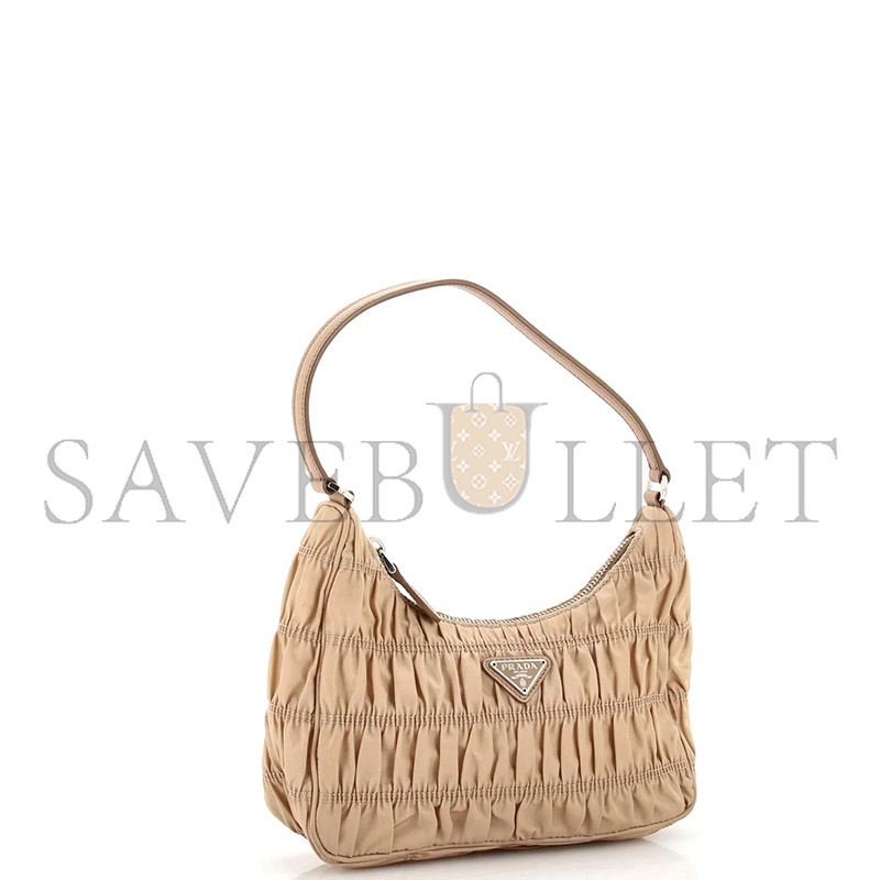 PRADA TESSUTO NYLON GAUFRE SHOULDER BAG MENTA 1NE204 (22*13*6cm)