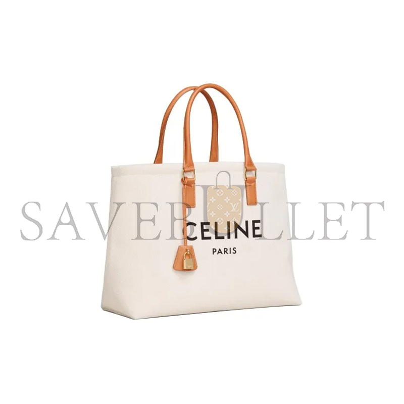 CELINE TOTE IN HORIZONTAL CABAS GOLD BUCKLE PRINTED PATCH CALFSKIN 190062BNZ (44*32*16cm)