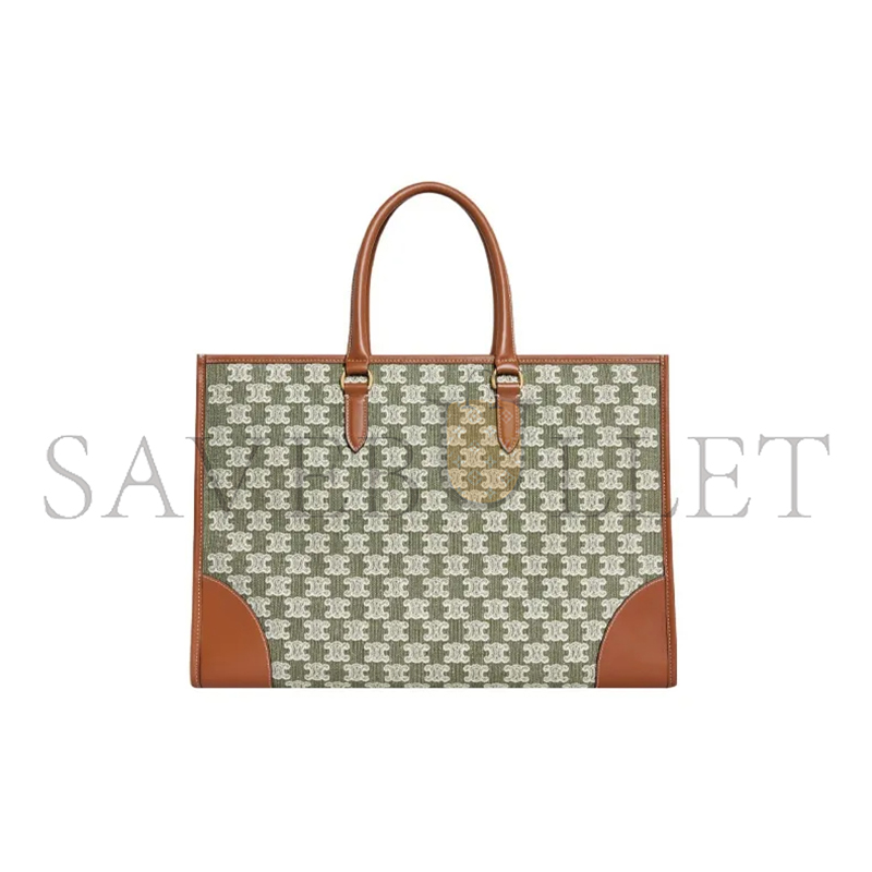 CELINE TOTE IN CABAS CANVAS AND CALFSKIN 197002CS8.15KH (43*31*15cm)