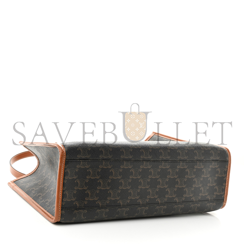 CELINE TRIOMPHE CANVAS CALFSKIN MINI HORIZONTAL CABAS TAN 199742BZJ.04LU (34*23*12.5cm)