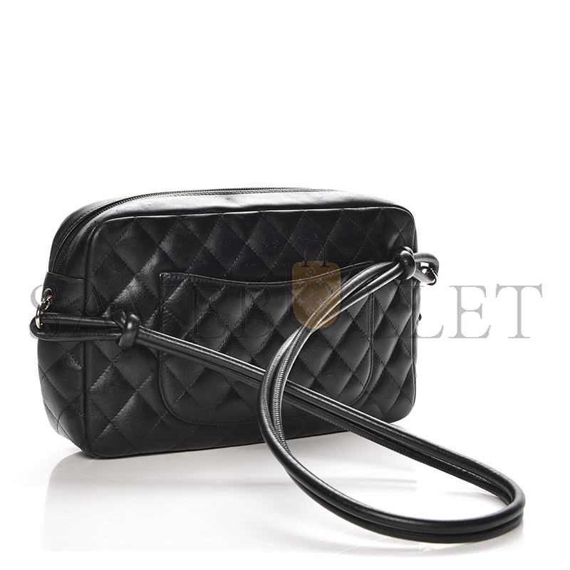 CHANEL CALFSKIN QUILTED CAMBON CAMERA CASE BLACK 222459 (27*16.5*6cm)