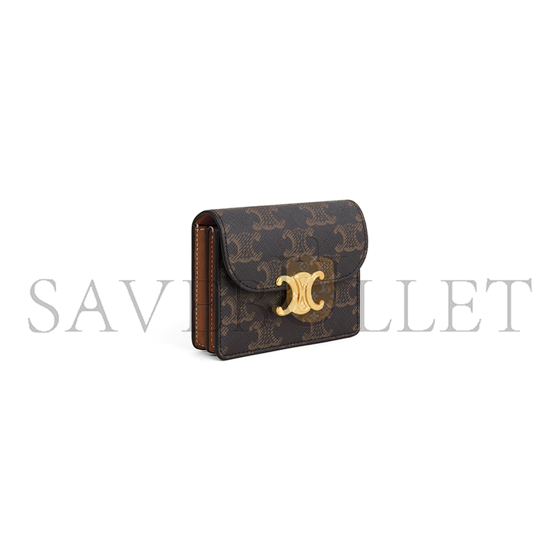 CELINE BUSINESS CARD HOLDER TRIOMPHE IN TRIOMPHE CANVAS AND LAMBSKIN 10N062DB7.04LU (10.5*8.5*3cm) CELINE BUSINESS CARD HOLDER TRIOMPHE IN TRIOMPHE CANVAS AND LAMBSKIN 10N062DB7.04LU (10.5*8.5*3cm)