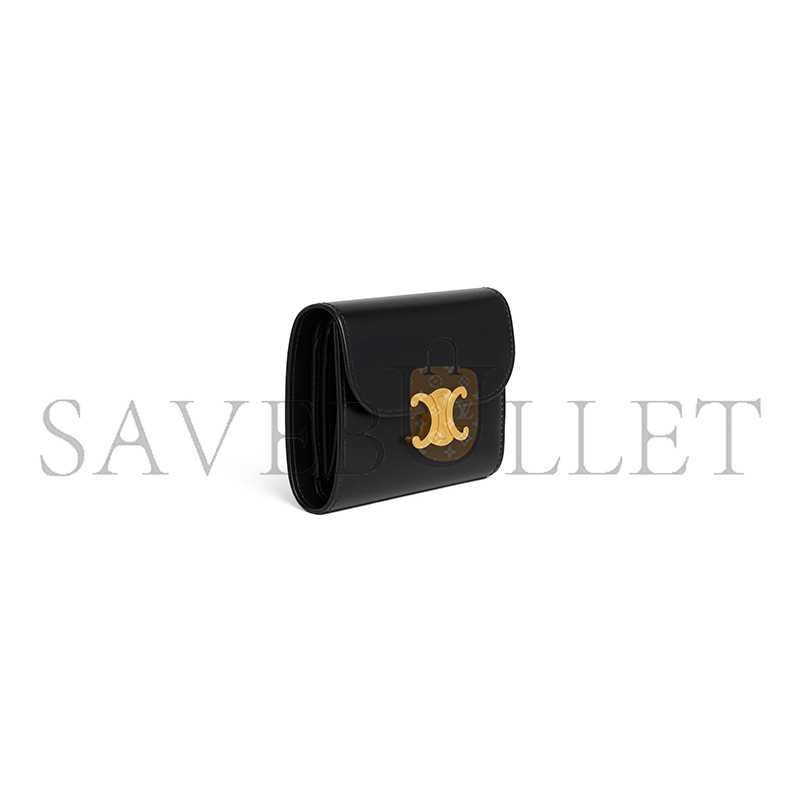 CELINE SMALL FLAP WALLET TRIOMPHE IN SHINY CALFSKIN 10D783DPV.38NO (10.5*8.5*4cm) CELINE SMALL FLAP WALLET TRIOMPHE IN SHINY CALFSKIN 10D783DPV.38NO (10.5*8.5*4cm)