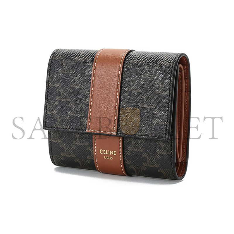 CELINE TRIFOLD WALLET TRIOMPHE IN TRIOMPHE CANVAS 10D572BZ9.04LU (10*9*2.5cm)