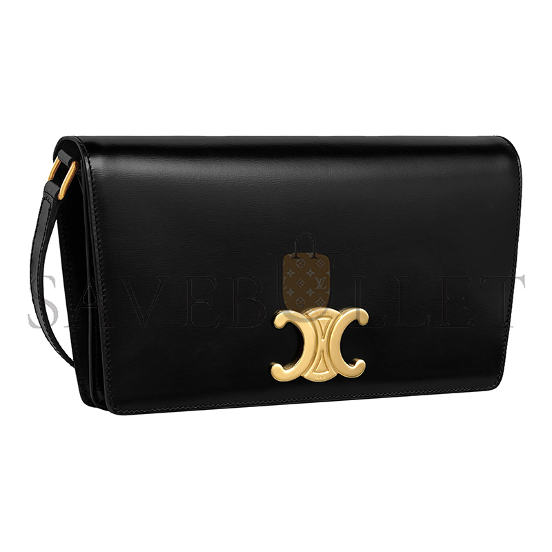 CELINE SHOULDER BAG IN TRAPEZE TRIOMPHE SHINY CALFSKIN 199283BF4.38NO (26.2*14.5*2cm)