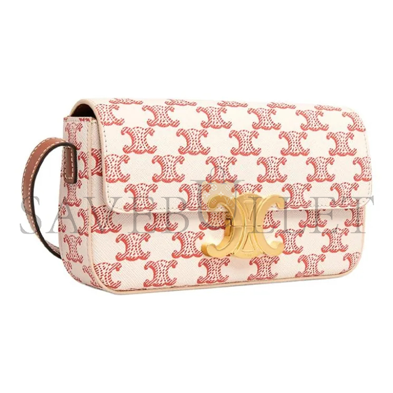 CELINE SHOULDER BAG CLAUDE IN TRIOMPHE CANVAS AND CALFSKIN 194142CUZ.27ED (20*10*4cm)