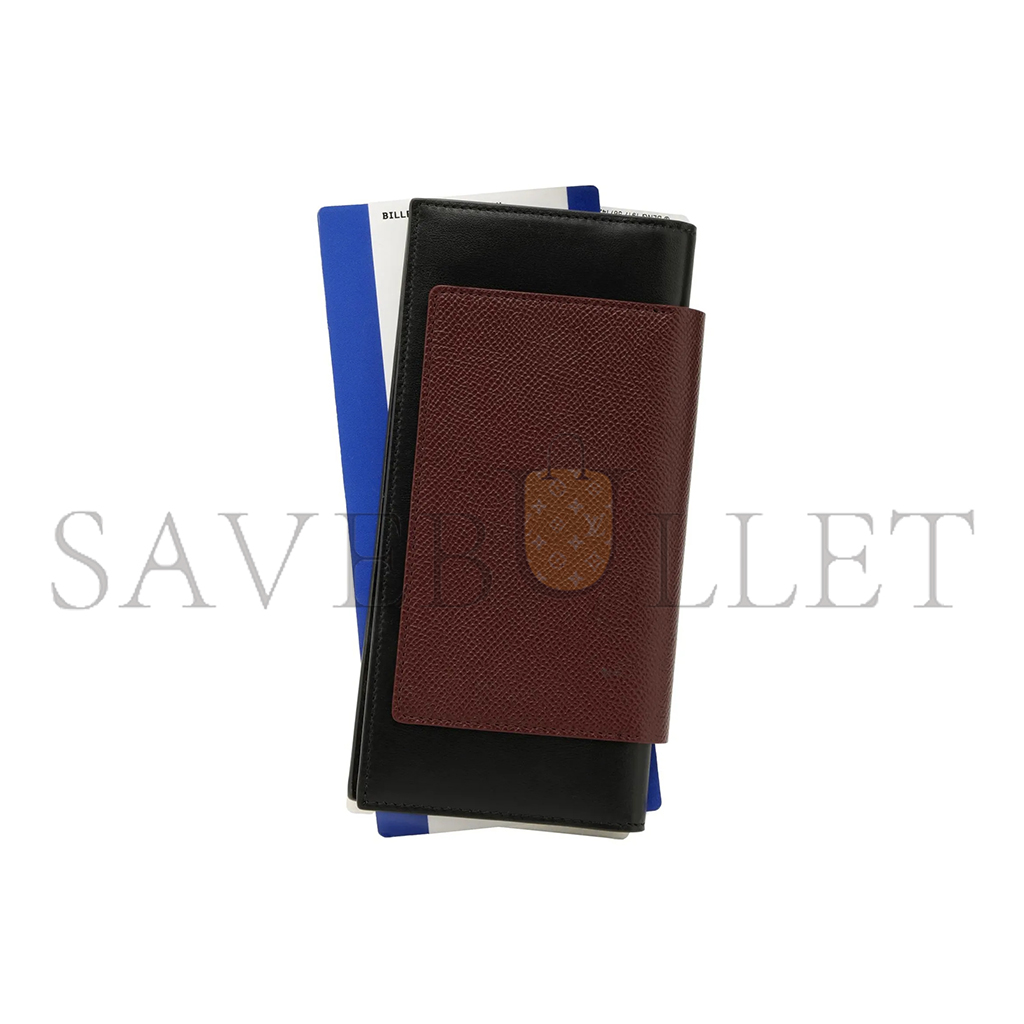 BALENCIAGA MEN'S PASSPORT LONG WALLET 1 TICKET IN PASSPORT DEEP RED 7877772AA3R6027 (21*12.4*2cm）