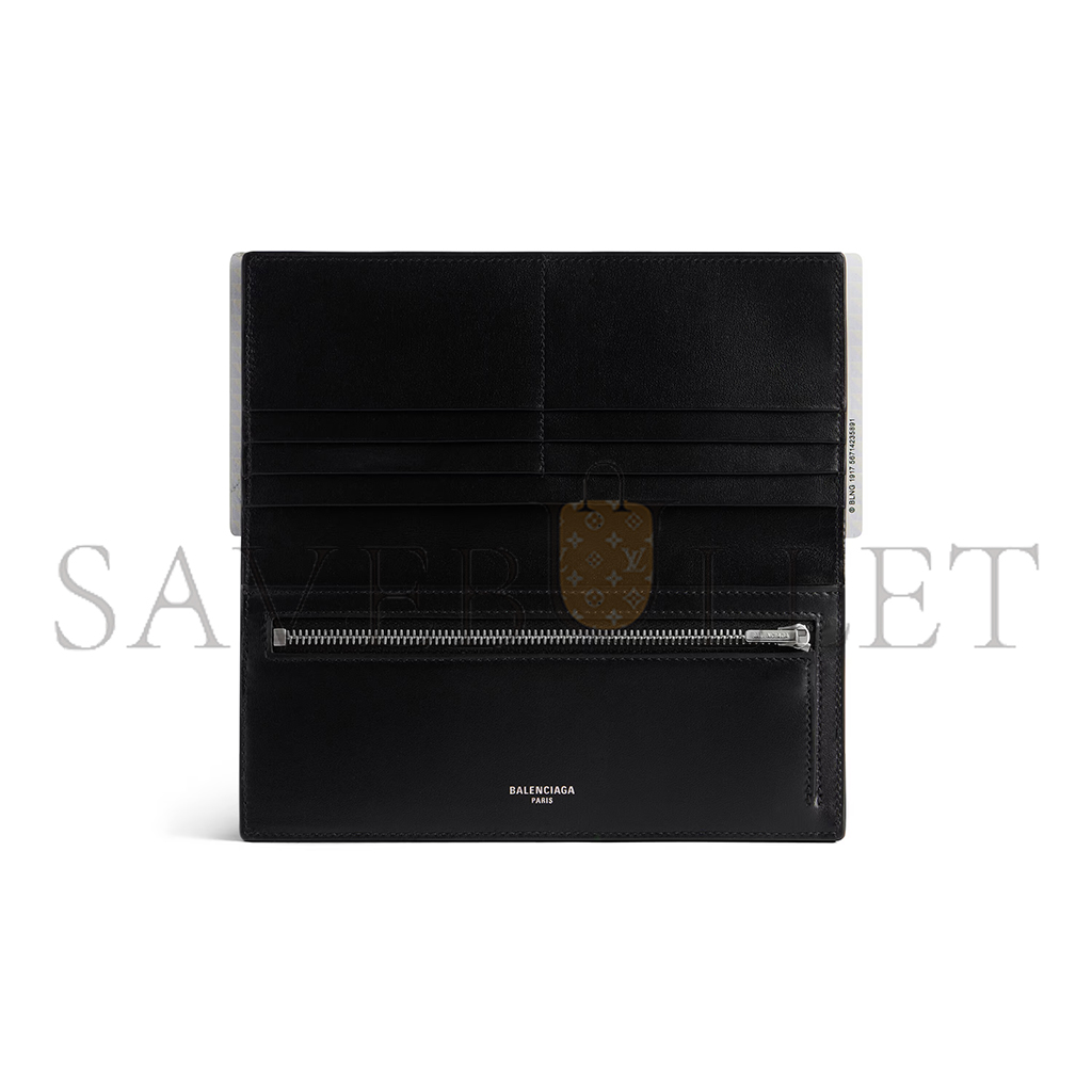BALENCIAGA MEN'S PASSPORT LONG WALLET 1 TICKET IN BLACK 7877742AA3R1000 (21*12.4*2cm) BALENCIAGA MEN'S PASSPORT LONG WALLET 1 TICKET IN BLACK 7877742AA3R1000 (21*12.4*2cm)