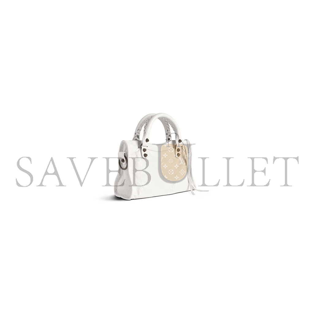 BALENCIAGA WOMEN'S LE CITY BAG MINI IN OPTIC WHITE 8063952ABEK9104 (23.8*16*6.3cm) BALENCIAGA WOMEN'S LE CITY BAG MINI IN OPTIC WHITE 8063952ABEK9104 (23.8*16*6.3cm)