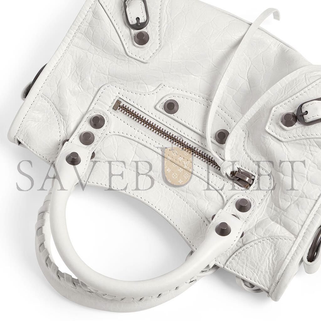 BALENCIAGA WOMEN'S LE CITY BAG MINI IN OPTIC WHITE 8063952ABEK9104 (23.8*16*6.3cm) BALENCIAGA WOMEN'S LE CITY BAG MINI IN OPTIC WHITE 8063952ABEK9104 (23.8*16*6.3cm)