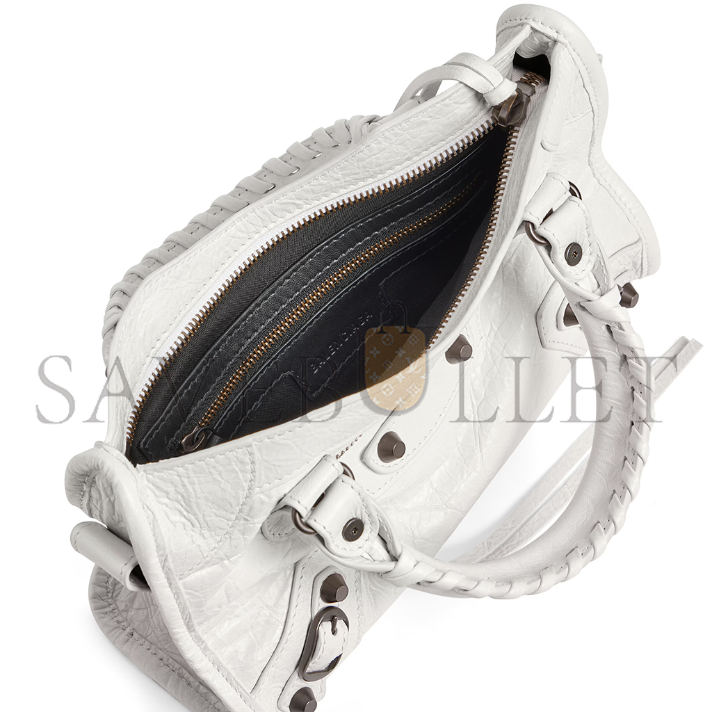 BALENCIAGA WOMEN'S LE CITY BAG MINI IN OPTIC WHITE 8063952ABEK9104 (23.8*16*6.3cm) BALENCIAGA WOMEN'S LE CITY BAG MINI IN OPTIC WHITE 8063952ABEK9104 (23.8*16*6.3cm)