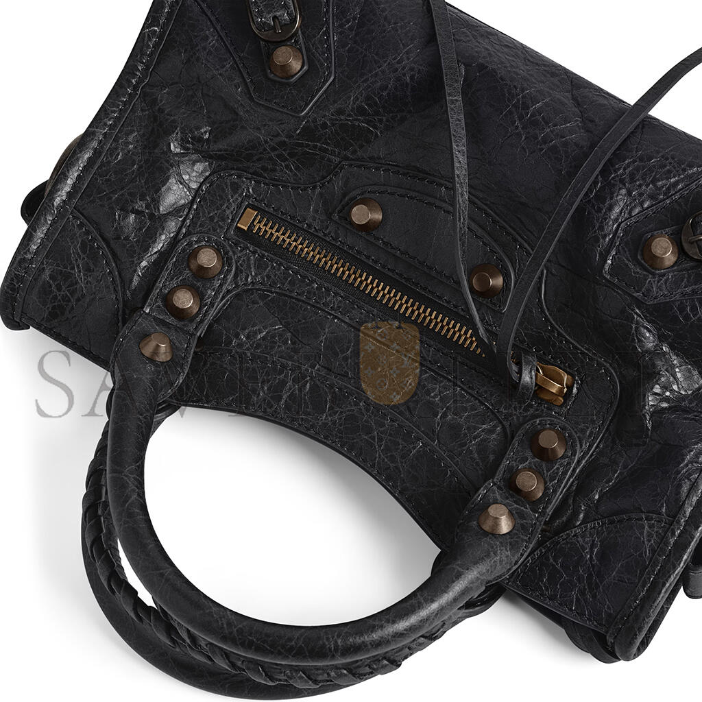 BALENCIAGA WOMEN'S LE CITY BAG MINI IN BLACK 8063952ABEK1000 (23.8*16*6.3cm) BALENCIAGA WOMEN'S LE CITY BAG MINI IN BLACK 8063952ABEK1000 (23.8*16*6.3cm)