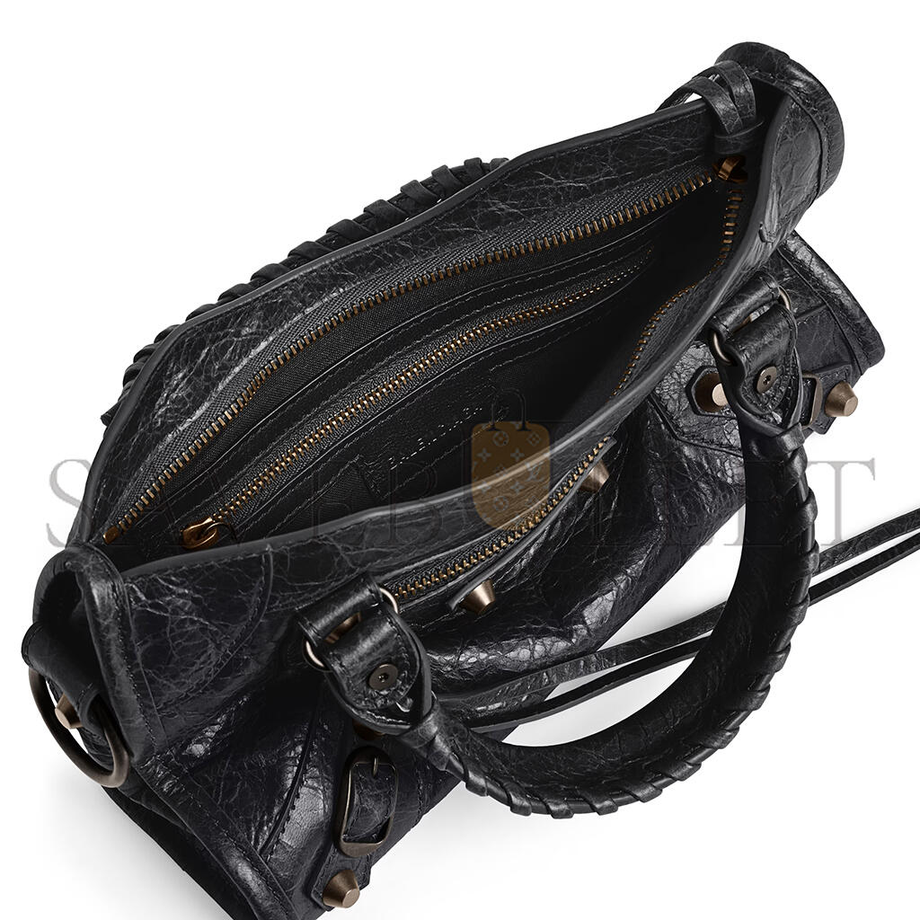 BALENCIAGA WOMEN'S LE CITY BAG MINI IN BLACK 8063952ABEK1000 (23.8*16*6.3cm) BALENCIAGA WOMEN'S LE CITY BAG MINI IN BLACK 8063952ABEK1000 (23.8*16*6.3cm)