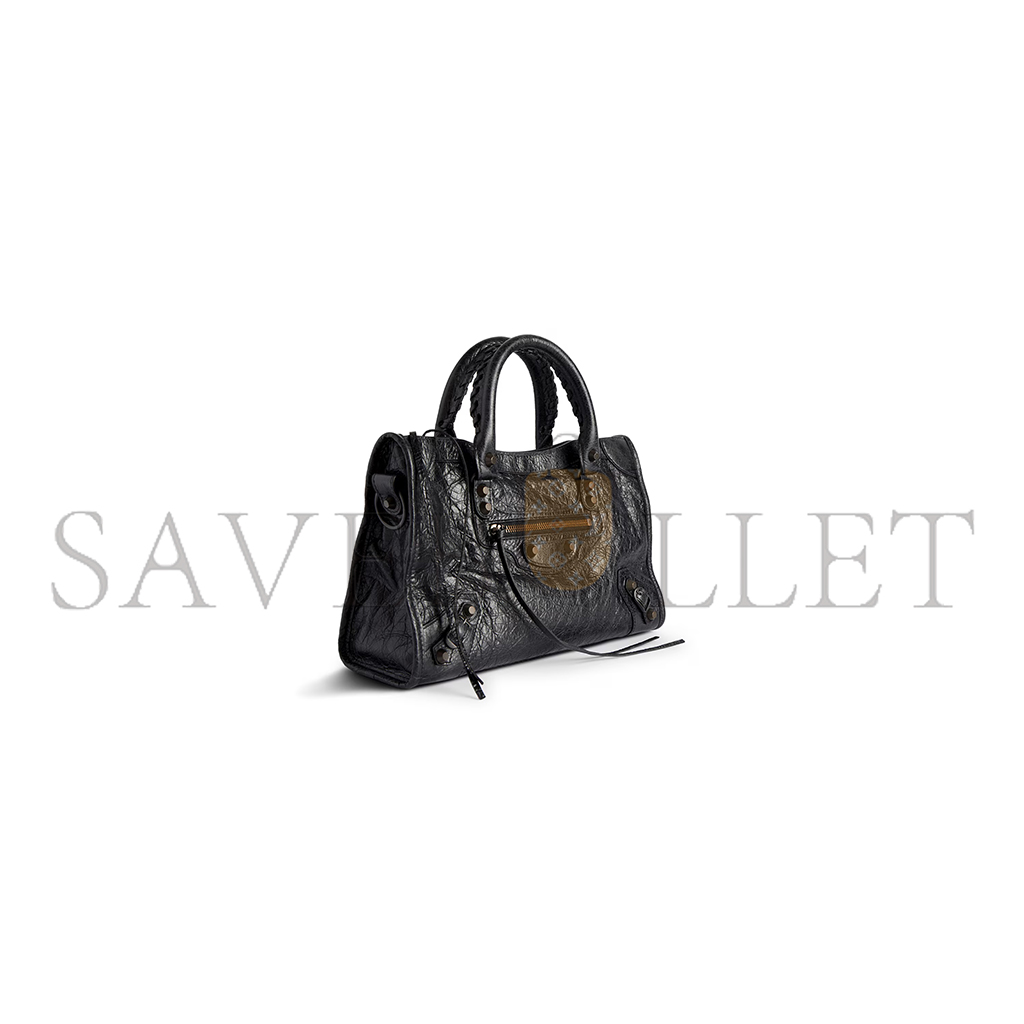 BALENCIAGA WOMEN'S LE CITY BAG SMALL IN BLACK 8114422ABEK1000 (29.9*19.1*9.9cm) BALENCIAGA WOMEN'S LE CITY BAG SMALL IN BLACK 8114422ABEK1000 (29.9*19.1*9.9cm)