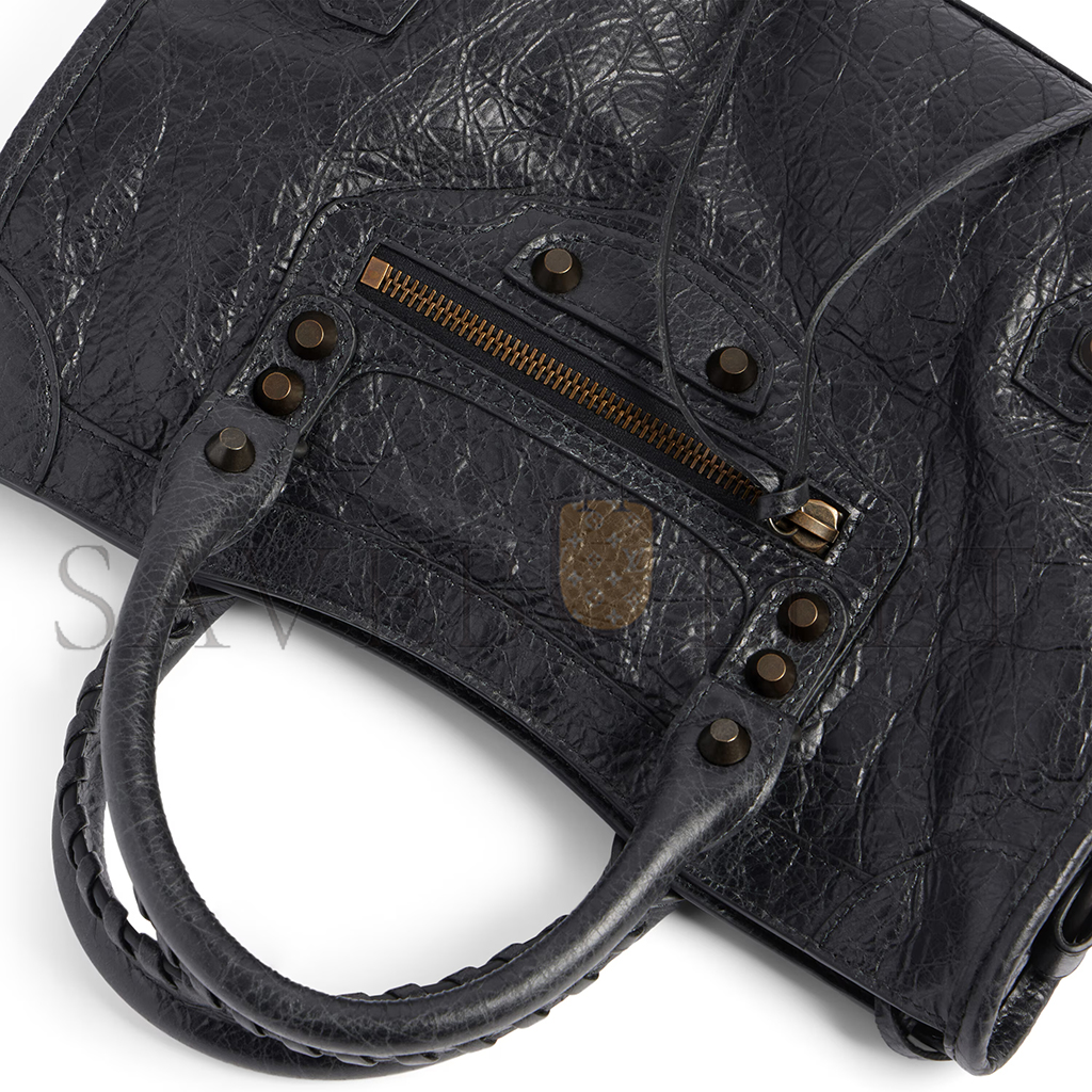 BALENCIAGA WOMEN'S LE CITY BAG SMALL IN BLACK 8114422ABEK1000 (29.9*19.1*9.9cm) BALENCIAGA WOMEN'S LE CITY BAG SMALL IN BLACK 8114422ABEK1000 (29.9*19.1*9.9cm)
