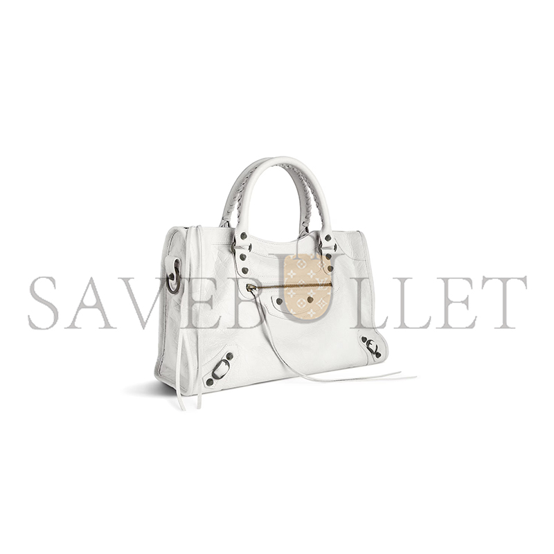 BALENCIAGA WOMEN'S LE CITY BAG MEDIUM IN OPTIC WHITE 7977862ABEK9104 (38*24*13cm) BALENCIAGA WOMEN'S LE CITY BAG MEDIUM IN OPTIC WHITE 7977862ABEK9104 (38*24*13cm)