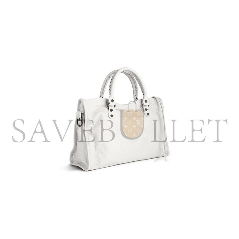 BALENCIAGA WOMEN'S LE CITY BAG MEDIUM IN OPTIC WHITE 7977862ABEK9104 (38*24*13cm) BALENCIAGA WOMEN'S LE CITY BAG MEDIUM IN OPTIC WHITE 7977862ABEK9104 (38*24*13cm)