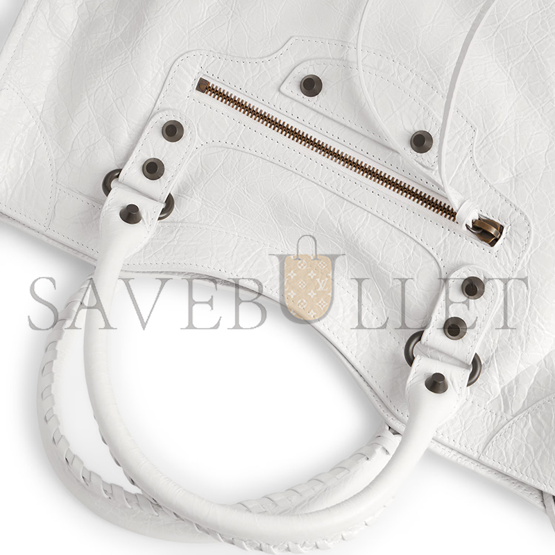 BALENCIAGA WOMEN'S LE CITY BAG MEDIUM IN OPTIC WHITE 7977862ABEK9104 (38*24*13cm) BALENCIAGA WOMEN'S LE CITY BAG MEDIUM IN OPTIC WHITE 7977862ABEK9104 (38*24*13cm)