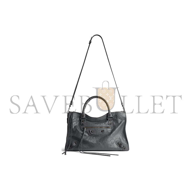 BALENCIAGA WOMEN'S LE CITY BAG MEDIUM IN VOLCANIC ROCK 8230582ABEK1251 (37*23.4*14.9cm)