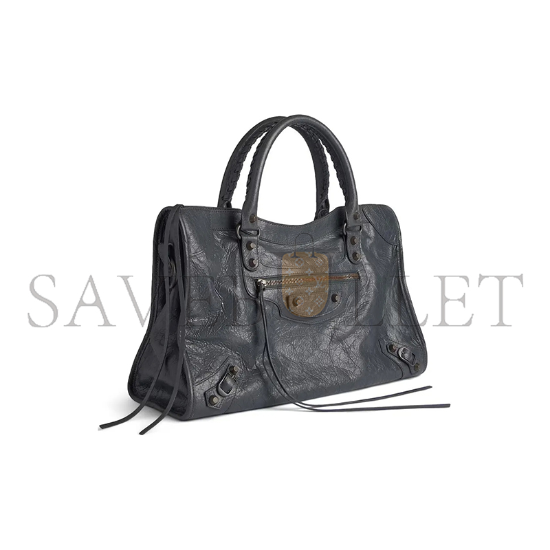 BALENCIAGA WOMEN'S LE CITY BAG MEDIUM IN VOLCANIC ROCK 8230582ABEK1251 (37*23.4*14.9cm)
