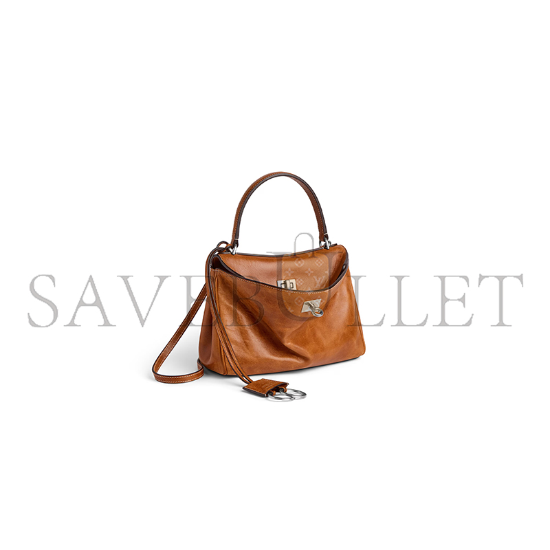 BALENCIAGA WOMEN'S RODEO HANDBAG MINI IN TAN COWBOY 7954562ABP72753 (22.8*9.9*8.3cm) BALENCIAGA WOMEN'S RODEO HANDBAG MINI IN TAN COWBOY 7954562ABP72753 (22.8*9.9*8.3cm)