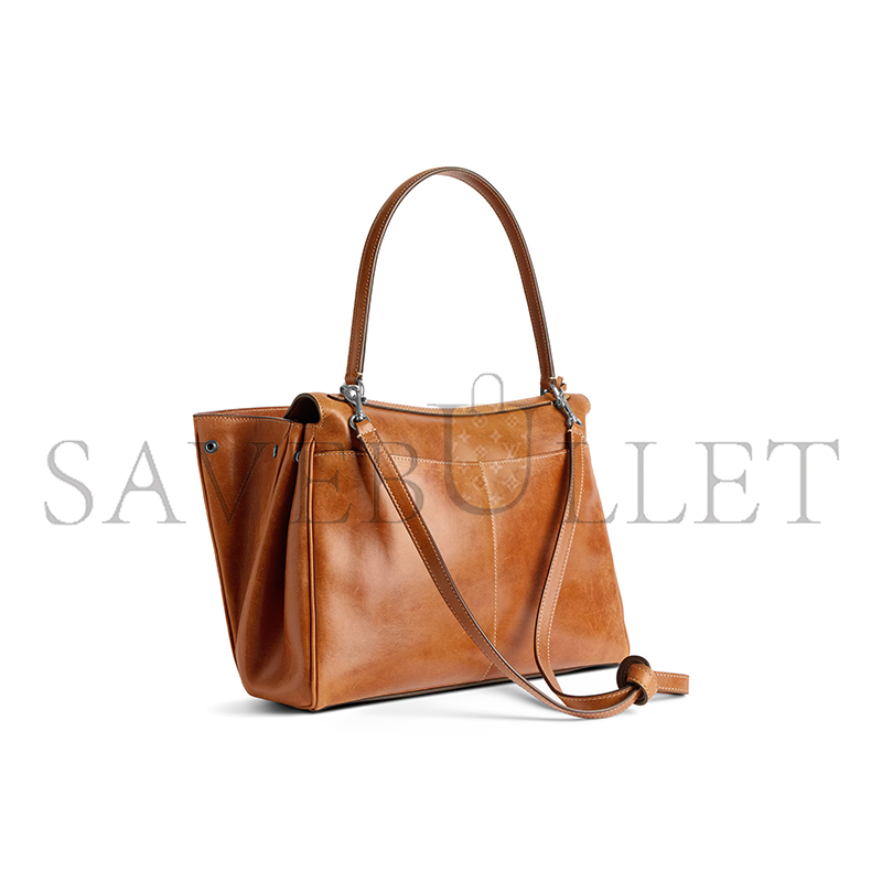BALENCIAGA WOMEN'S RODEO HANDBAG MEDIUM IN TAN COWBOY 7897722ABP72753 (35*23.3*10.9cm)