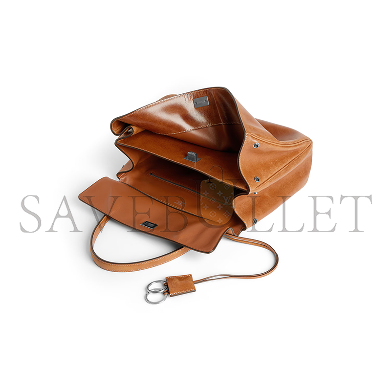 BALENCIAGA WOMEN'S RODEO HANDBAG MEDIUM IN TAN COWBOY 7897722ABP72753 (35*23.3*10.9cm)
