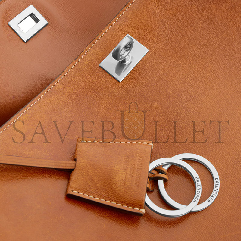 BALENCIAGA WOMEN'S RODEO HANDBAG MEDIUM IN TAN COWBOY 7897722ABP72753 (35*23.3*10.9cm)