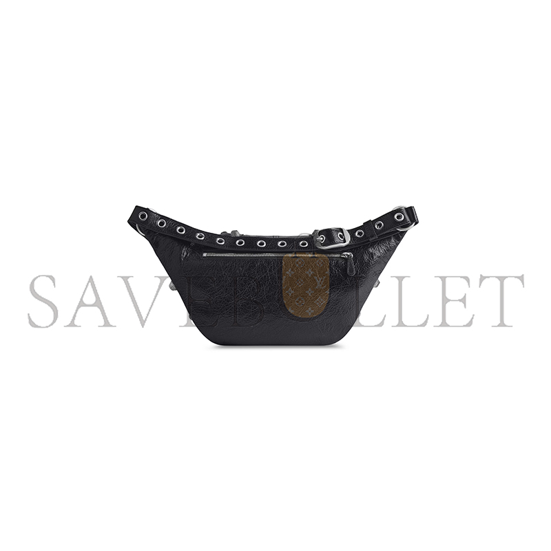 BALENCIAGA MEN'S LE CAGOLE BELTPACK MEDIUM IN BLACK 742014210KR1000 (38.9*19.8*9.9cm) BALENCIAGA MEN'S LE CAGOLE BELTPACK MEDIUM IN BLACK 742014210KR1000 (38.9*19.8*9.9cm)