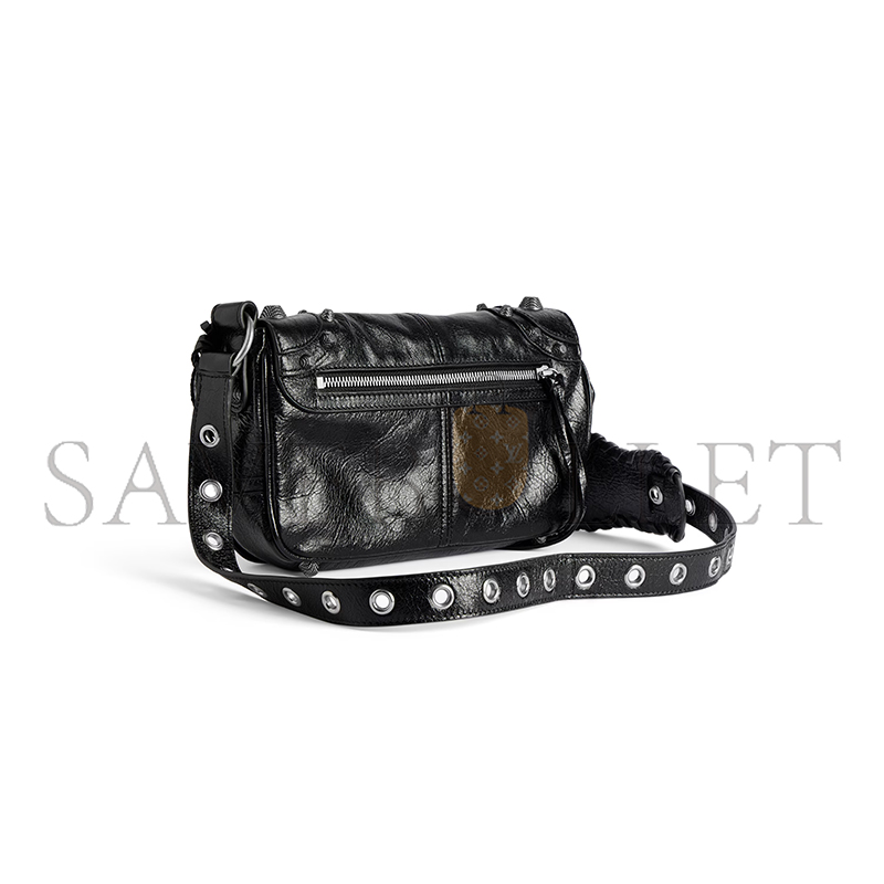 BALENCIAGA MEN'S LE CAGOLE FLAP BAG XS IN BLACK 719082210KR1000 (24*14*5cm)