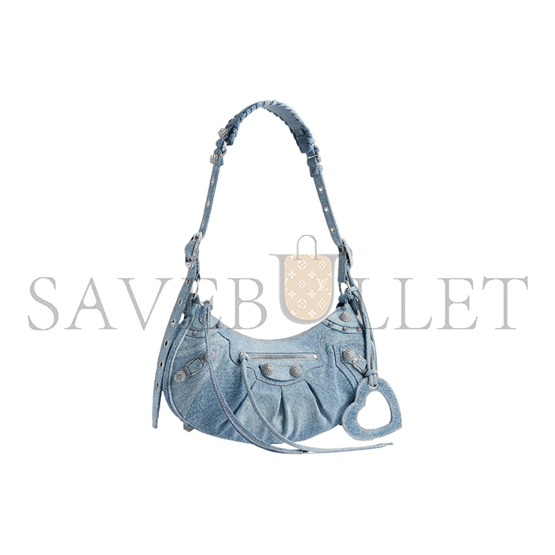 BALENCIAGA WOMEN'S LE CAGOLE SHOULDER BAG SMALL IN BLUE 6713072109U4715 (33*16*8.4cm)