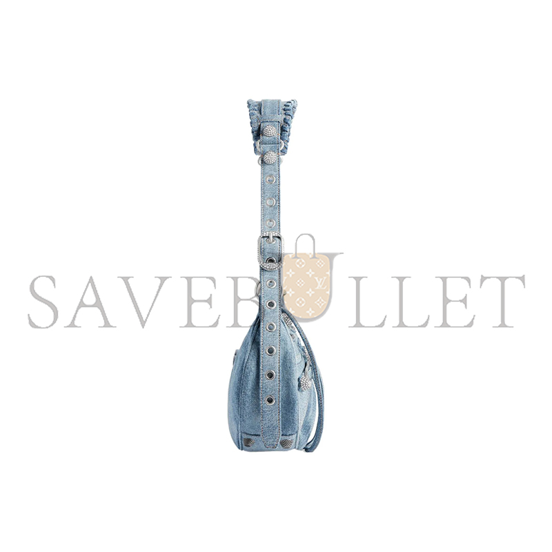BALENCIAGA WOMEN'S LE CAGOLE SHOULDER BAG SMALL IN BLUE 6713072109U4715 (33*16*8.4cm)