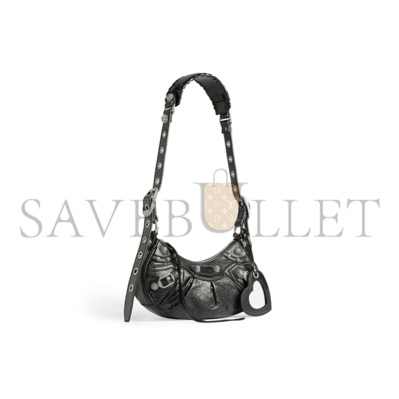 BALENCIAGA WOMEN'S LE CAGOLE SHOULDER BAG XS WITH RHINESTONES IN BLACK 671309210BK1000 (25.9*16*9.9cm) BALENCIAGA WOMEN'S LE CAGOLE SHOULDER BAG XS WITH RHINESTONES IN BLACK 671309210BK1000 (25.9*16*9.9cm)