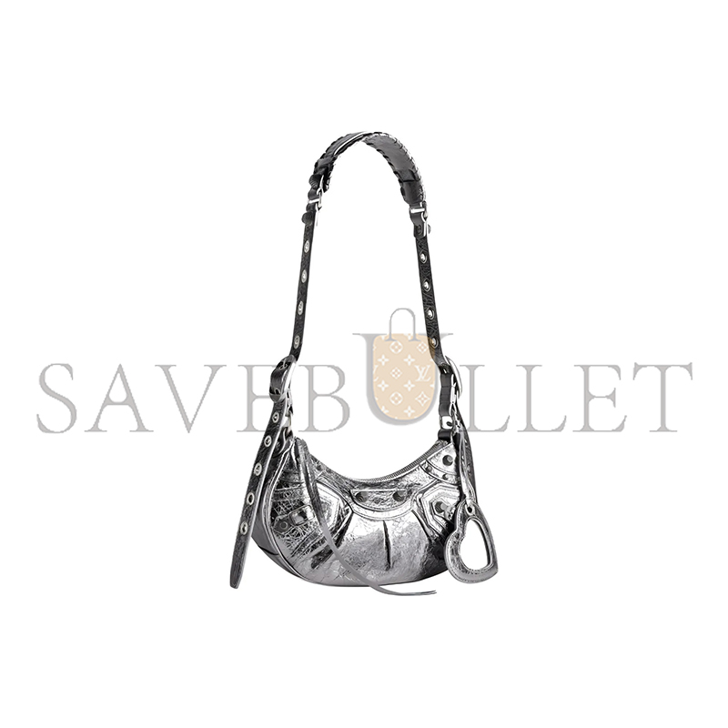BALENCIAGA WOMEN'S LE CAGOLE SHOULDER BAG XS IN SILVER 6713090GT3Y8103 (25.9*16*9.9cm)