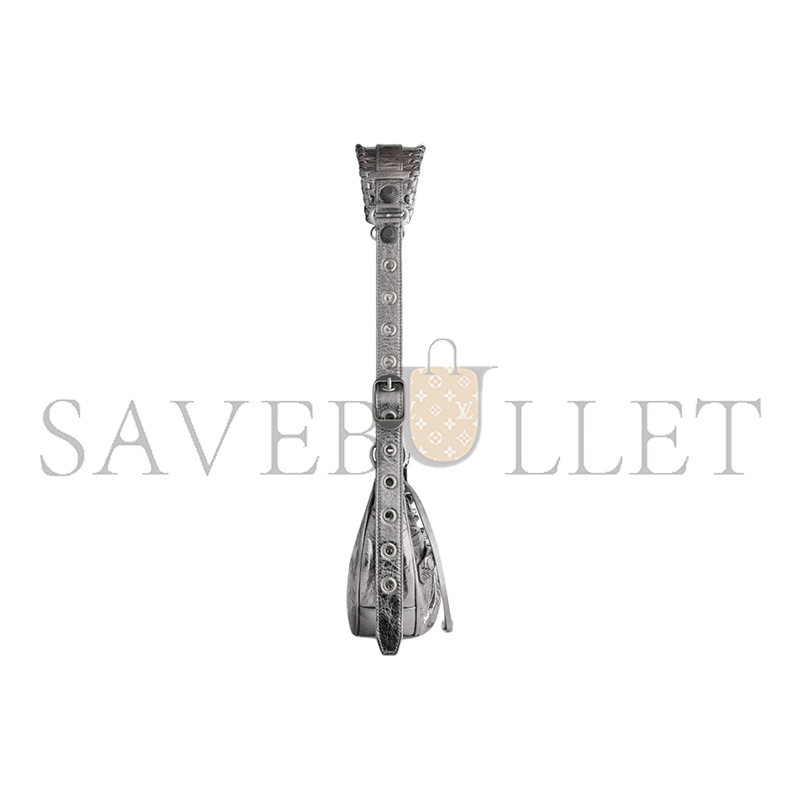 BALENCIAGA WOMEN'S LE CAGOLE SHOULDER BAG XS IN SILVER 6713090GT3Y8103 (25.9*16*9.9cm)