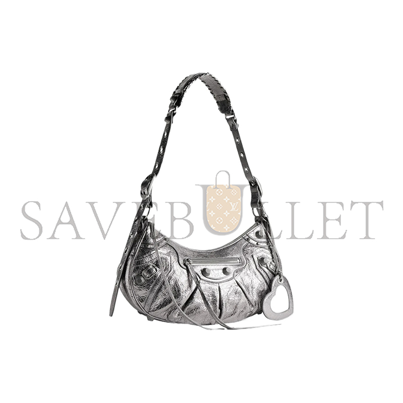 BALENCIAGA WOMEN'S LE CAGOLE SHOULDER BAG SMALL IN SILVER 6713070GT3Y8103 (33*16*8.4cm)