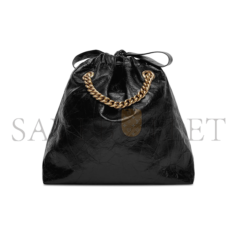 BALENCIAGA WOMEN'S CRUSH TOTE BAG SMALL IN BLACK 742942210IT1000 (25.9*23.9*9.9cm)