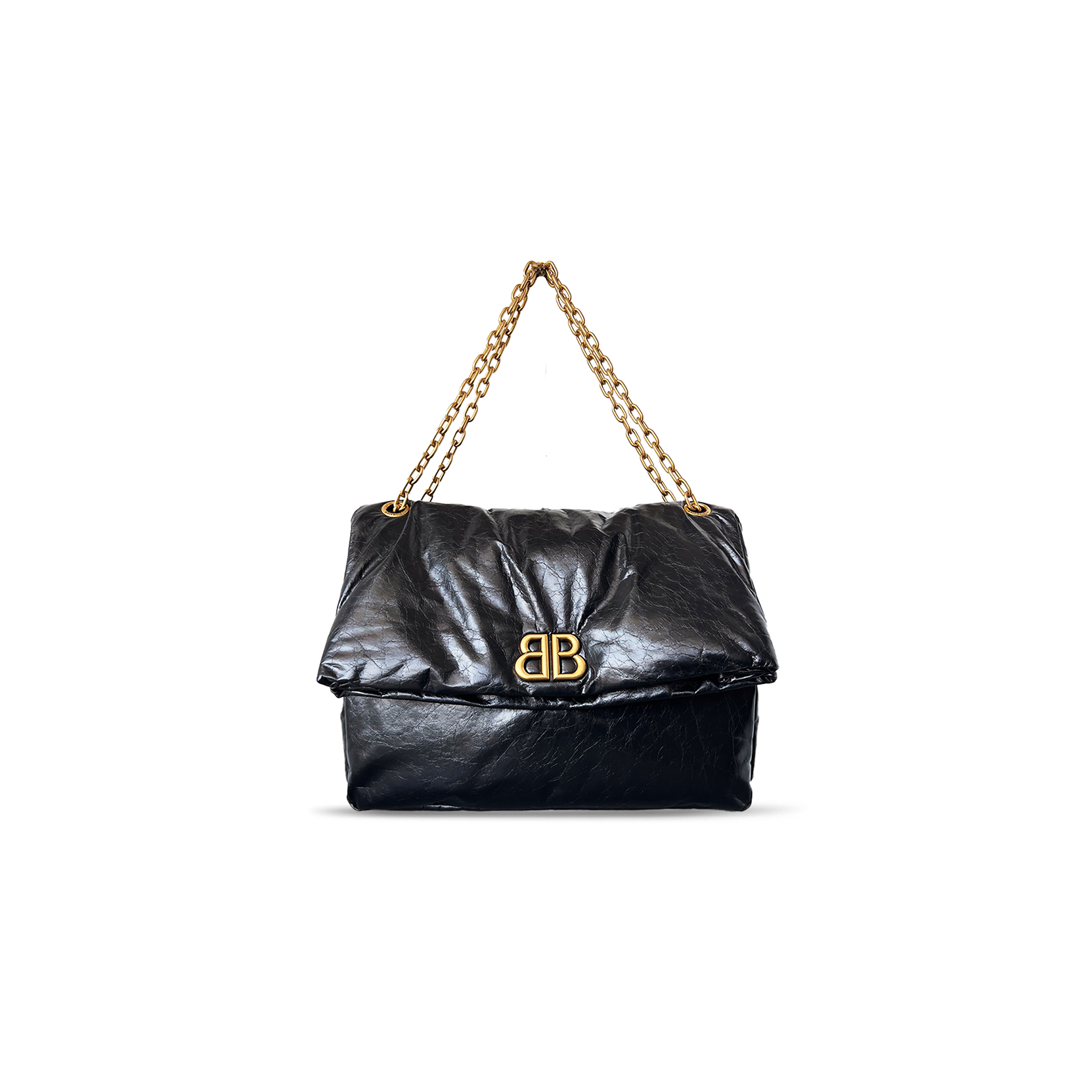 BALENCIAGA WOMEN'S MONACO CHAIN BAG LARGE IN BLACK 7659332AAR81000 (43.5*32*13cm)