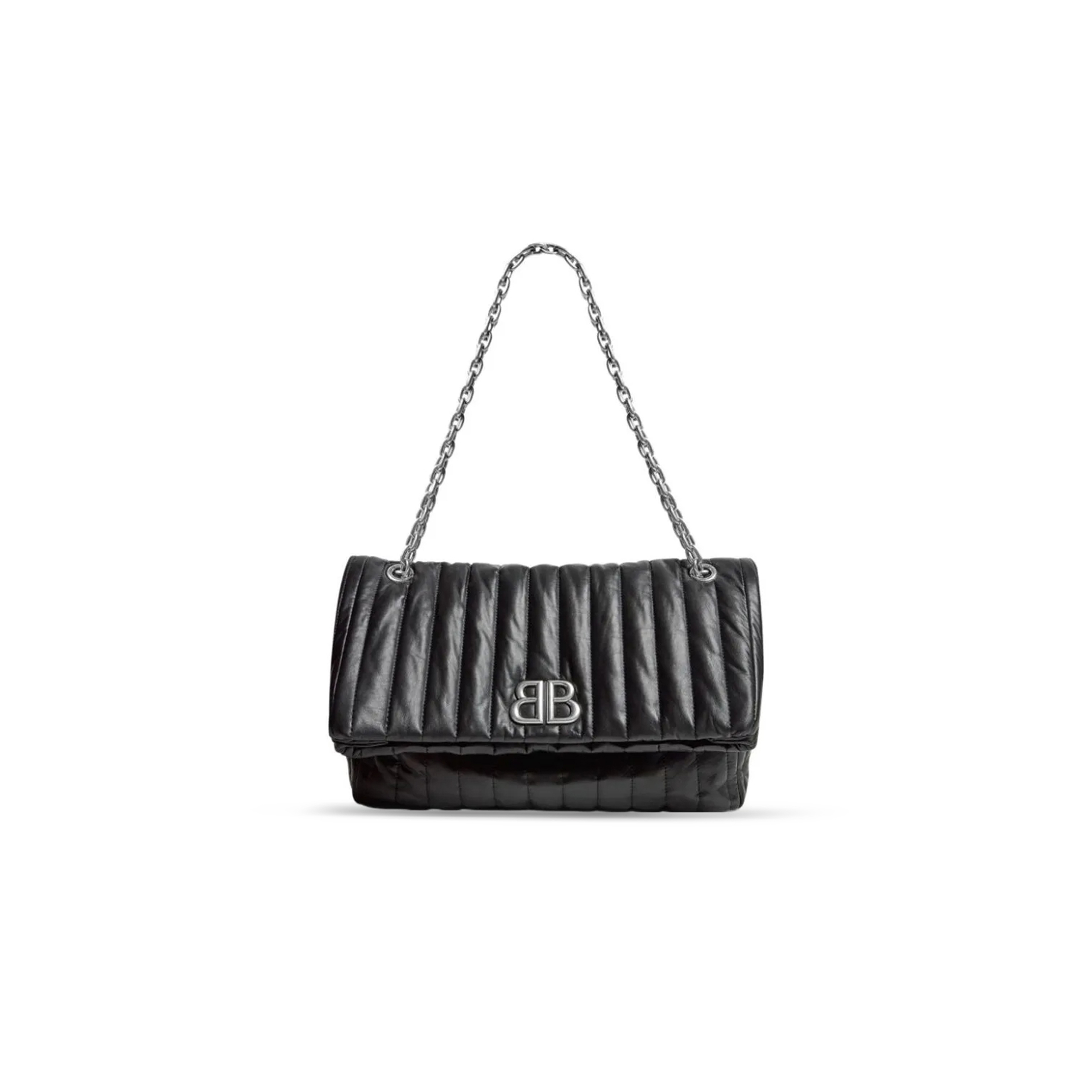 BALENCIAGA WOMEN'S MONACO CHAIN BAG LARGE IN BLACK 7659332AASE1000 (43.5*32*13cm)