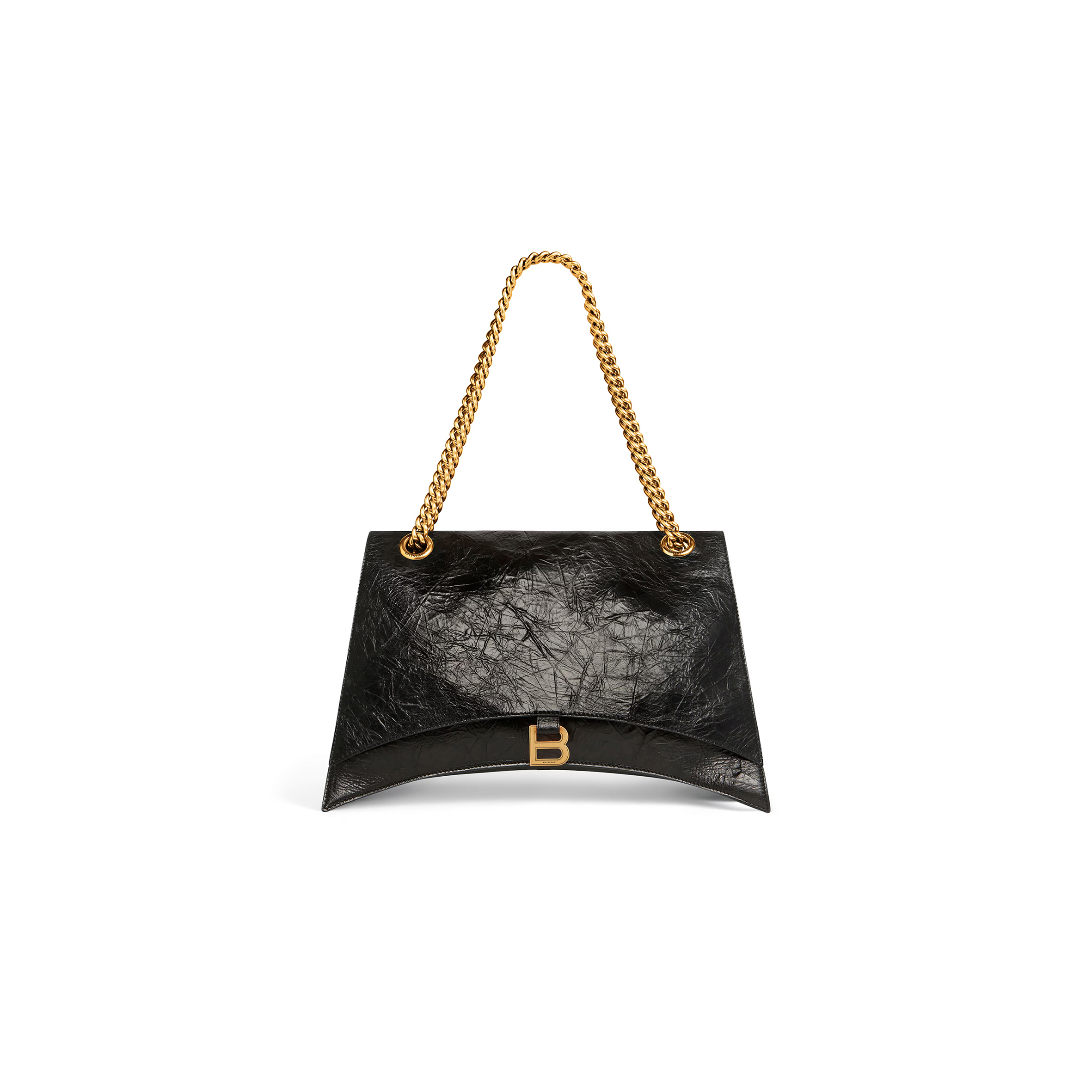 BALENCIAGA WOMEN'S CRUSH CHAIN BAG IN LARGE BLACK 716332210IT1000 (39.9*24.9*13cm)