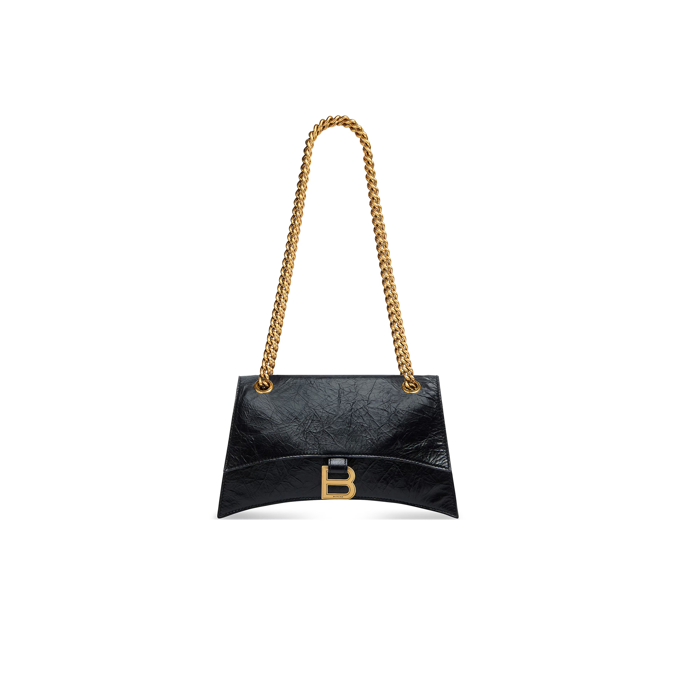 BALENCIAGA WOMEN'S CRUSH CHAIN BAG IN SMALL BLACK 716351210IT1000 (24.9*15*7.9cm)