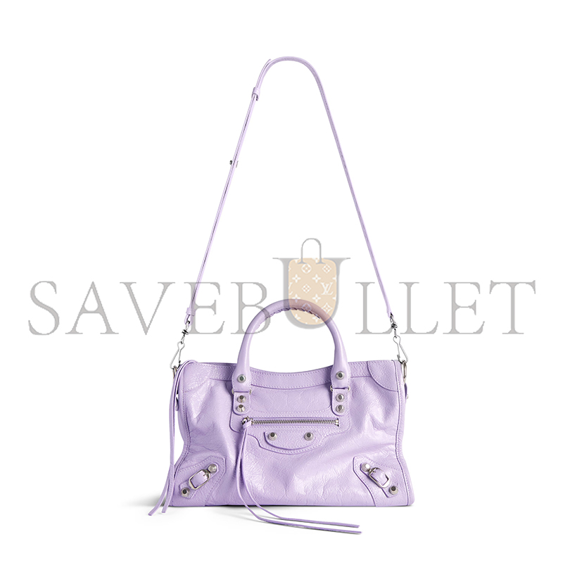 BALENCIAGA WOMEN'S LE CITY BAG SMALL IN LILAC 8114422AA9S5306 (29.9*19.1*9.9cm) BALENCIAGA WOMEN'S LE CITY BAG SMALL IN LILAC 8114422AA9S5306 (29.9*19.1*9.9cm)