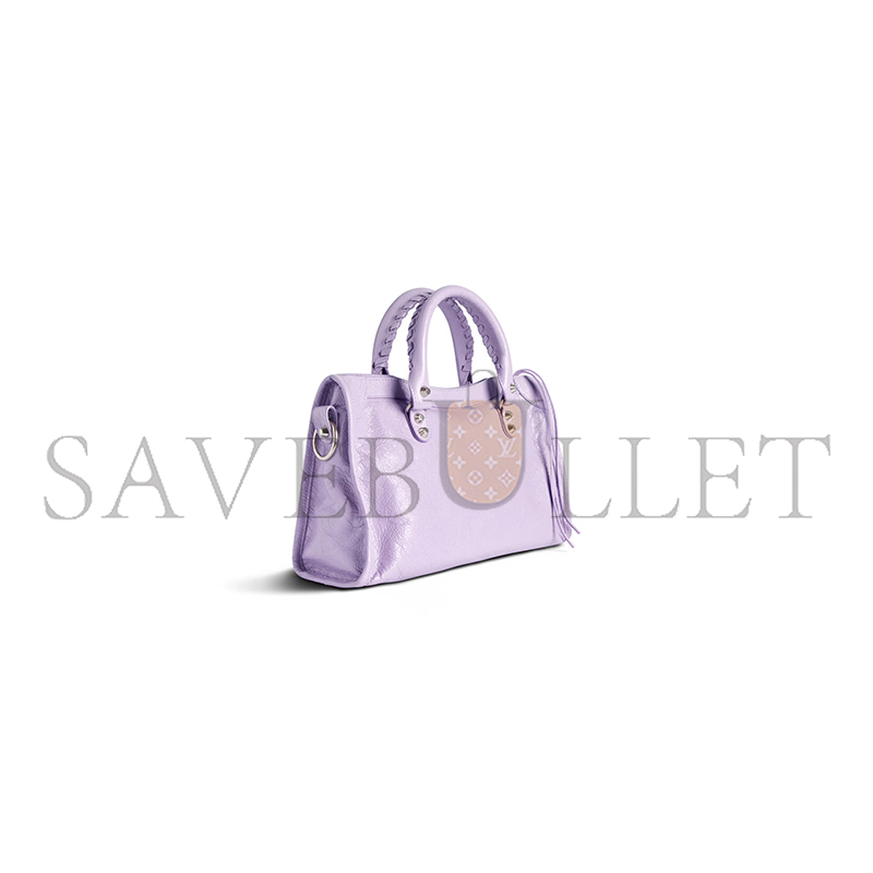 BALENCIAGA WOMEN'S LE CITY BAG SMALL IN LILAC 8114422AA9S5306 (29.9*19.1*9.9cm) BALENCIAGA WOMEN'S LE CITY BAG SMALL IN LILAC 8114422AA9S5306 (29.9*19.1*9.9cm)