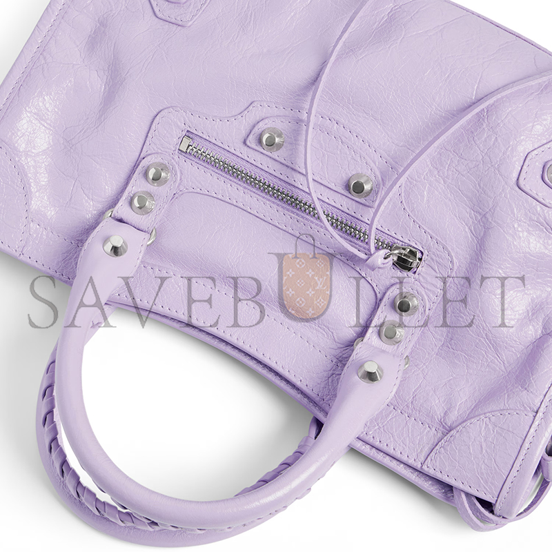 BALENCIAGA WOMEN'S LE CITY BAG SMALL IN LILAC 8114422AA9S5306 (29.9*19.1*9.9cm) BALENCIAGA WOMEN'S LE CITY BAG SMALL IN LILAC 8114422AA9S5306 (29.9*19.1*9.9cm)