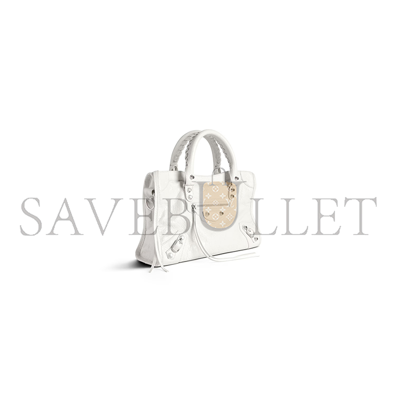 BALENCIAGA WOMEN'S LE CITY BAG SMALL IN OPTIC WHITE 8114422AA9S9104 (29.9*19.1*9.9cm) BALENCIAGA WOMEN'S LE CITY BAG SMALL IN OPTIC WHITE 8114422AA9S9104 (29.9*19.1*9.9cm)