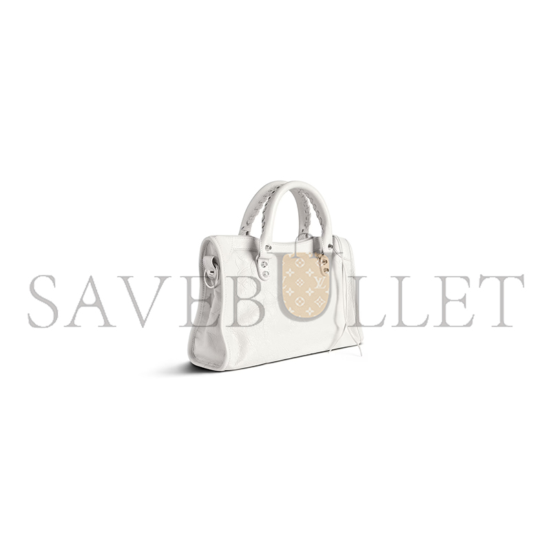 BALENCIAGA WOMEN'S LE CITY BAG SMALL IN OPTIC WHITE 8114422AA9S9104 (29.9*19.1*9.9cm) BALENCIAGA WOMEN'S LE CITY BAG SMALL IN OPTIC WHITE 8114422AA9S9104 (29.9*19.1*9.9cm)